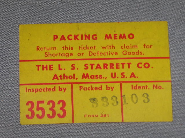 Starrett Inside Micrometer Set No. 823B Range 1 1/2-12" 2