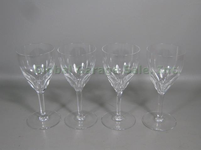 4 Vtg Discontinued Signed Baccarat Genova Crystal Wine Glass Water Goblets 7.5"