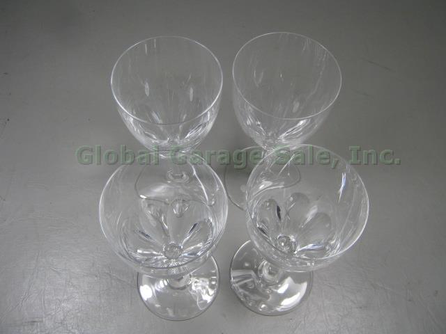 4 Vtg Discontinued Signed Baccarat Genova Crystal Wine Glass Water Goblets 7.5" 1