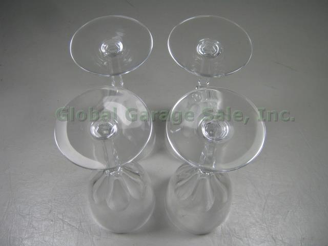 4 Vtg Discontinued Signed Baccarat Genova Crystal Wine Glass Water Goblets 7.5" 2