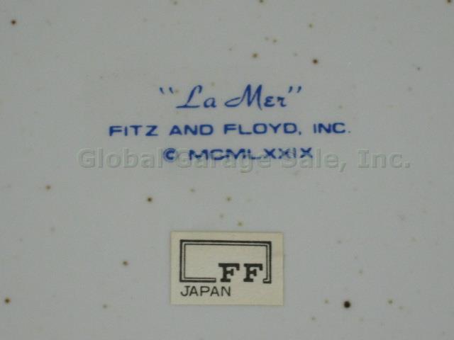 9 Vtg 1979 Fitz & Floyd La Mer Fish Sea Ocean China Dinner Plates Set Lot 10.5" 6