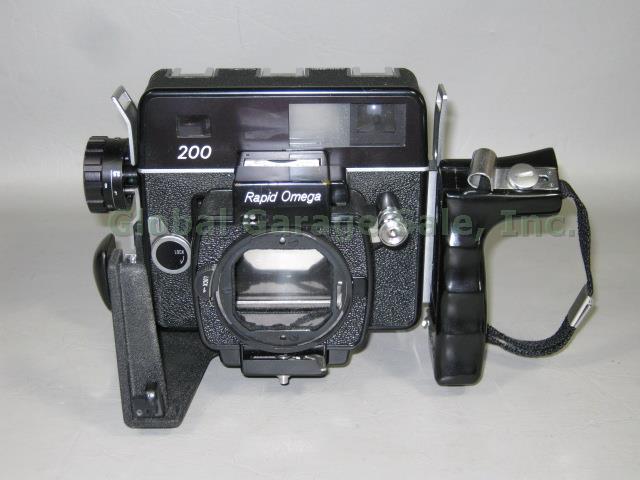 Rapid Omega 200 Camera Super Omegon 3.5 90mm Lens Roll Film Holder 120 220 Grip+ 1