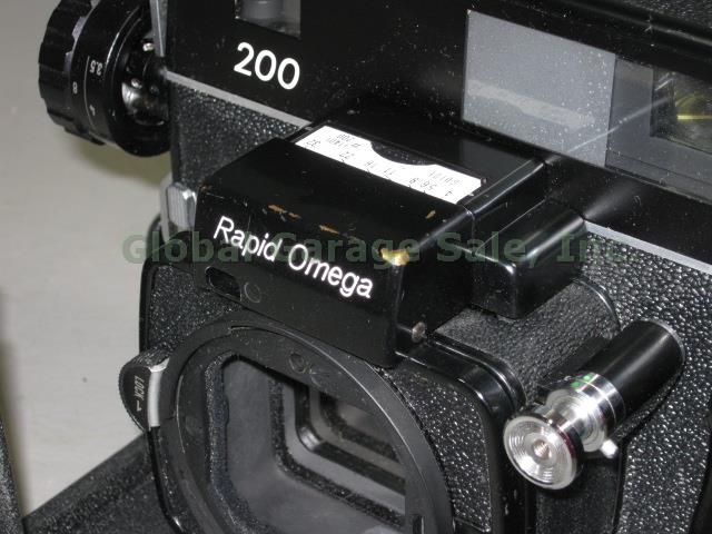 Rapid Omega 200 Camera Super Omegon 3.5 90mm Lens Roll Film Holder 120 220 Grip+ 2