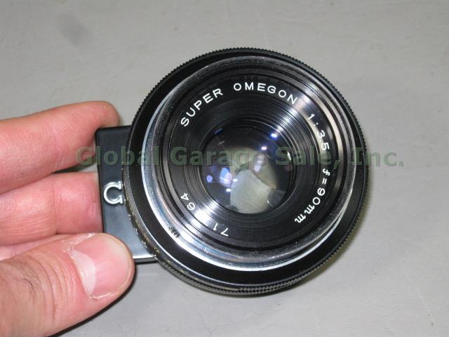Rapid Omega 200 Camera Super Omegon 3.5 90mm Lens Roll Film Holder 120 220 Grip+ 8