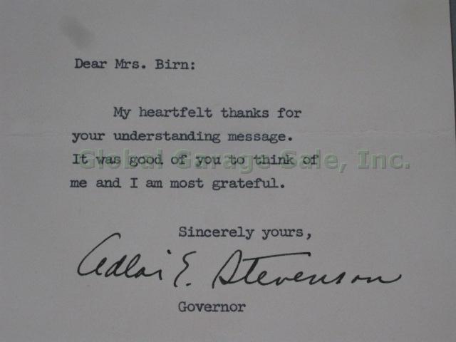 RARE Adlai Stevenson 1956 1960 Campaign Umbrella Belt Buttons Signed Letters Lot 22