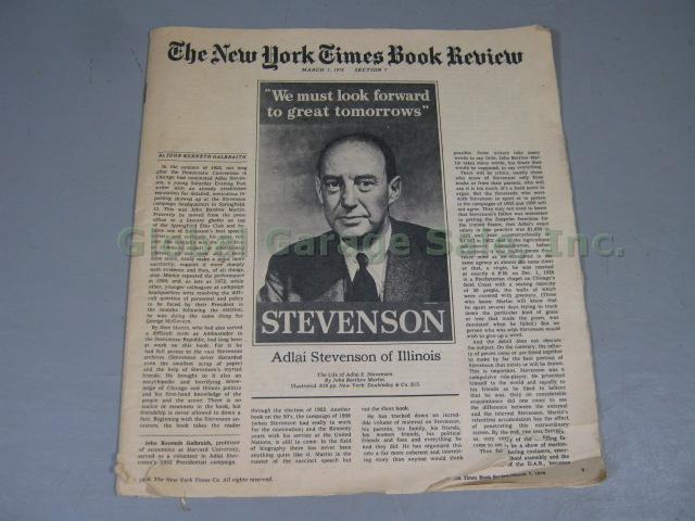 RARE Adlai Stevenson 1956 1960 Campaign Umbrella Belt Buttons Signed Letters Lot 39