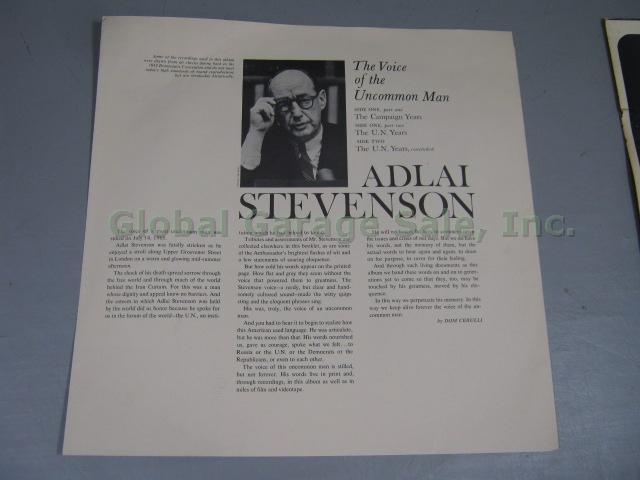 RARE Adlai Stevenson 1956 1960 Campaign Umbrella Belt Buttons Signed Letters Lot 42