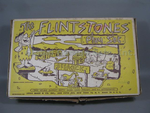 Rare Vtg 60s Louis Marx Magic Marxie Toy The Flintstones Playset 4672 W/ Box NR!