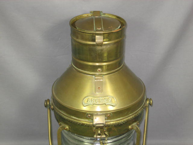 Antique Brass Anchor Ships Nautical Lantern Lamp Light 2