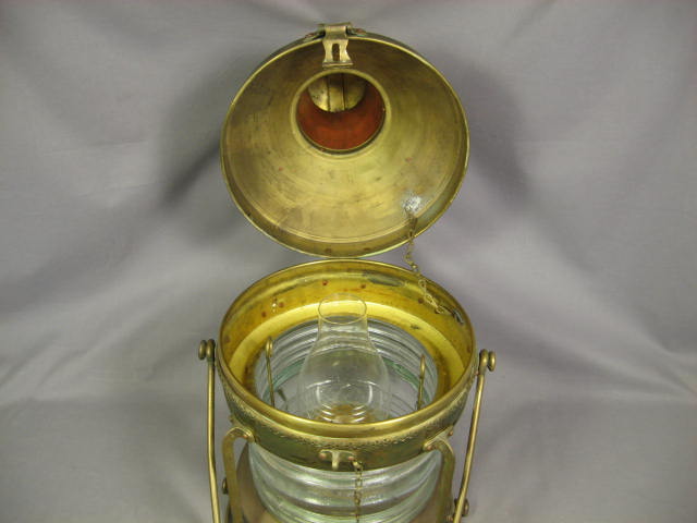 Antique Brass Anchor Ships Nautical Lantern Lamp Light 6