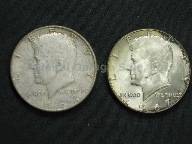 US Silver Coin Lot 1893-1979 Walking Liberty Kennedy Franklin Half Dollar Ike NR 7