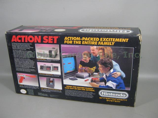 Rare Nintendo NES Action Set Console System Control Deck Zapper Light Gun Box ++ 1