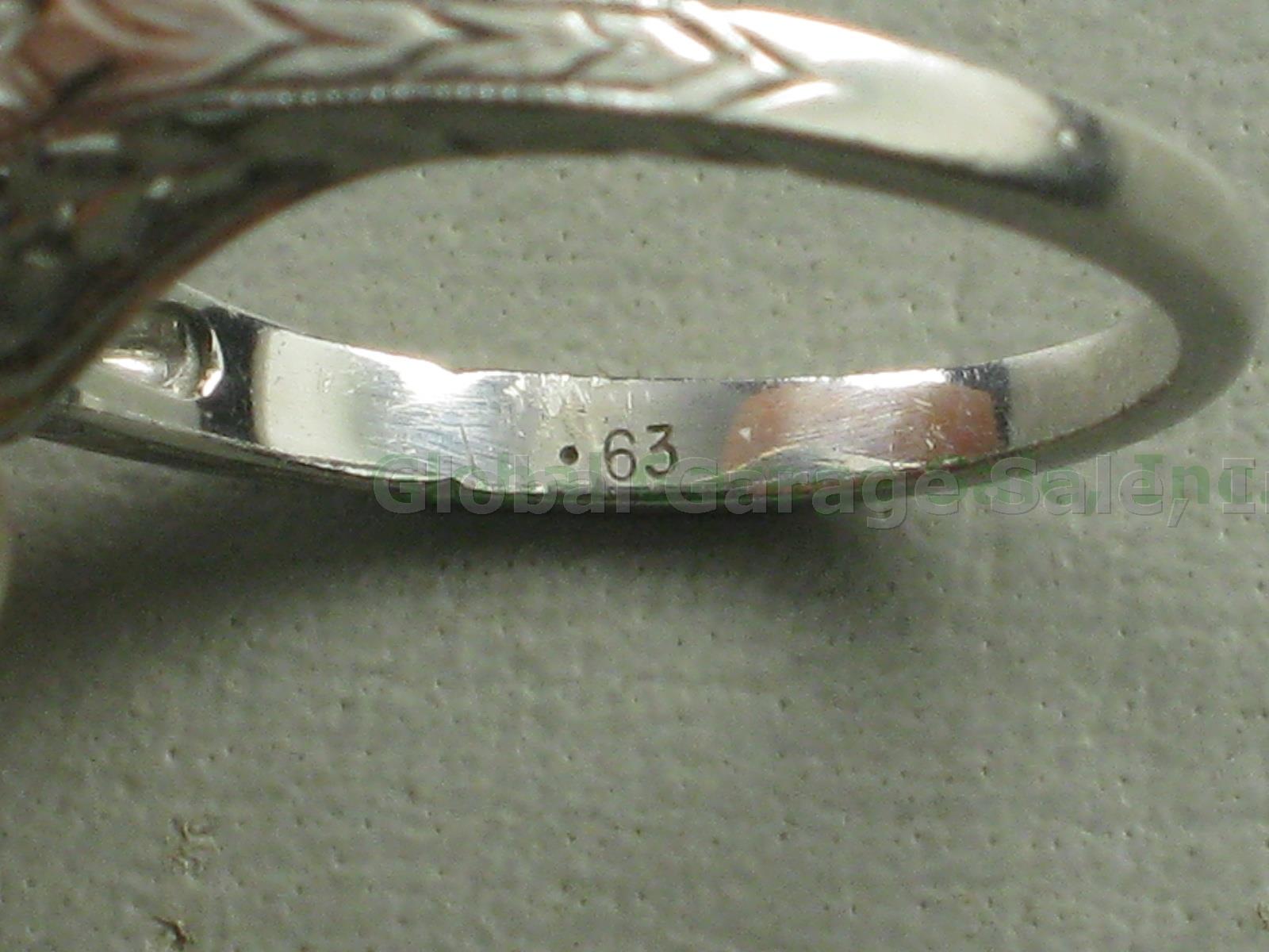 Round Brilliant G SI2 .63ct Diamond Platinum Filigree Engagement Ring + Wed Band 4