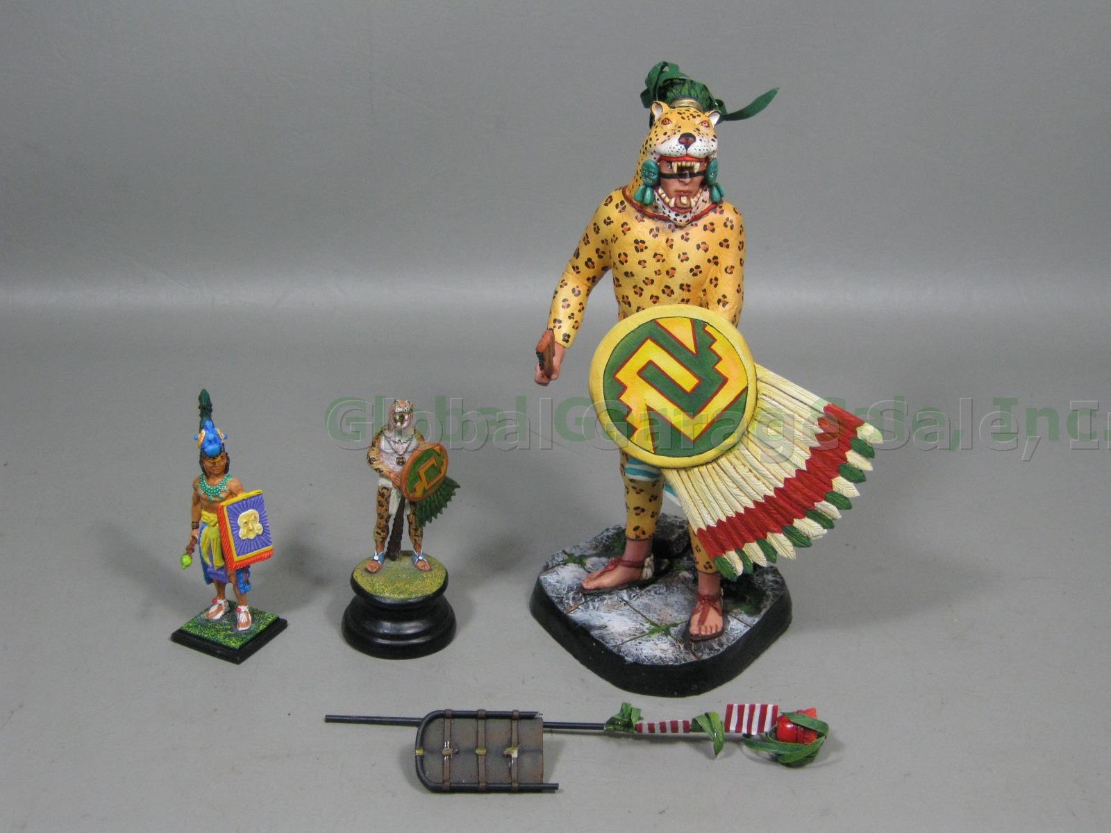 3 Aztec Mayan Jaguar Warrior Figure Figurine Lot Lead Imrie Risley 1973 K-303 NR