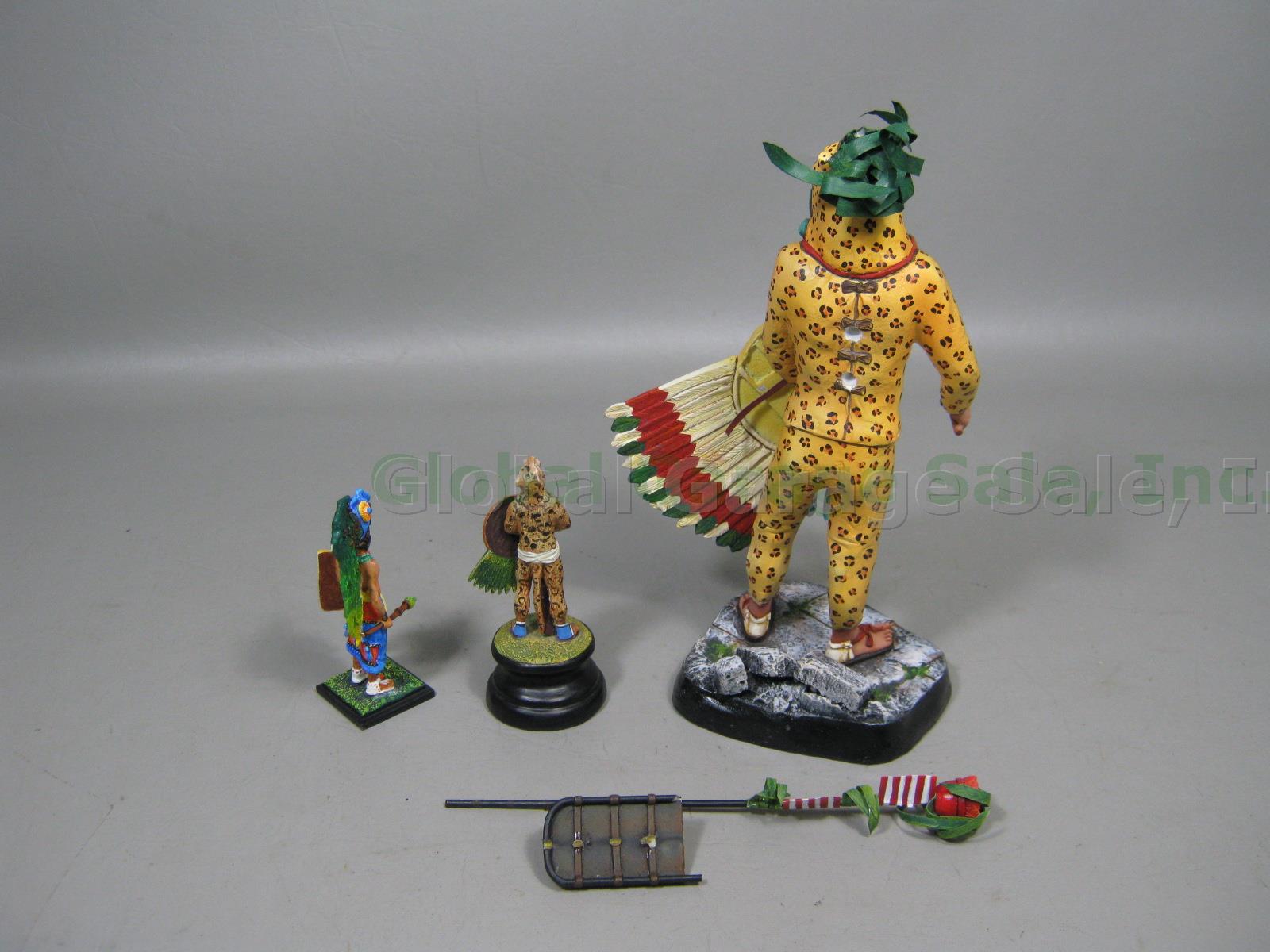 3 Aztec Mayan Jaguar Warrior Figure Figurine Lot Lead Imrie Risley 1973 K-303 NR 2