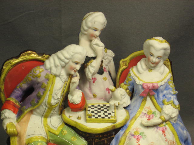 Antique Porcelain Inkwell Ink Well Figurine Figures NR 1