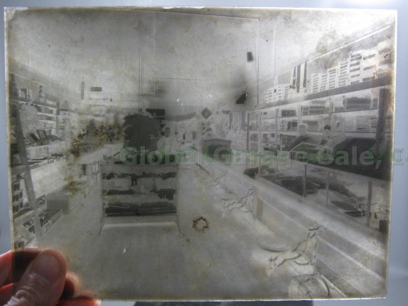 8 Antique 6.5x8.5 Glass Dry Plate Negative Lot Vermont Retail Stores Auto Parade 11