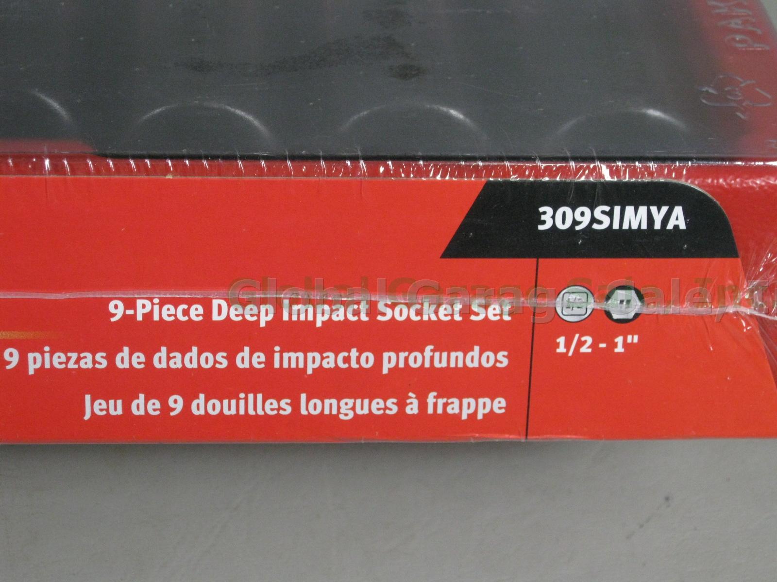 NEW Sealed Snap-On 9-Piece Deep Impact Socket Set 1/2"-1" 309SIMYA No Reserve! 1