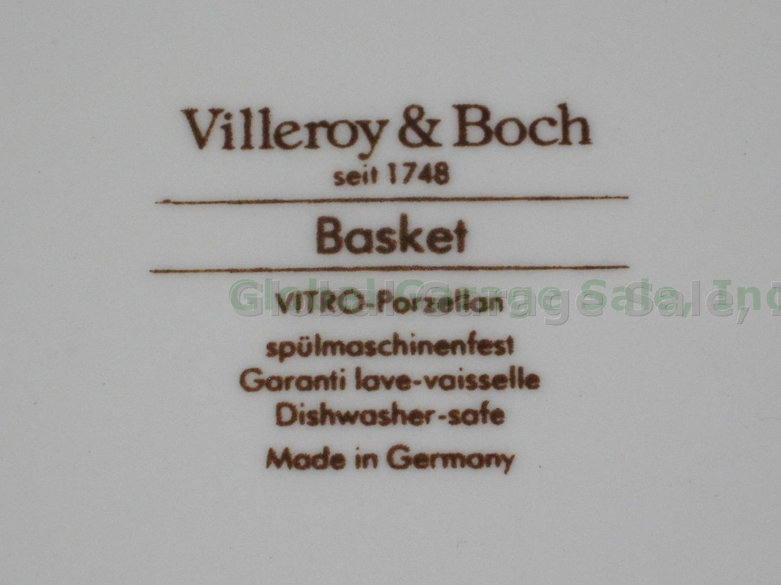 12 Villeroy & Boch Basket Rimmed Soup Bowls 9-1/4" Set Lot Brown Black Backstamp 3