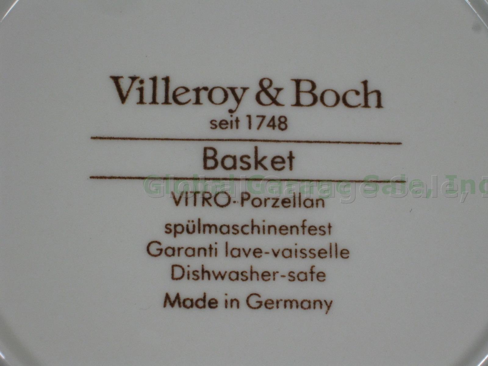 12 Villeroy & Boch Basket Rimmed Soup Bowls 9-1/4" Set Lot Brown Black Backstamp 5