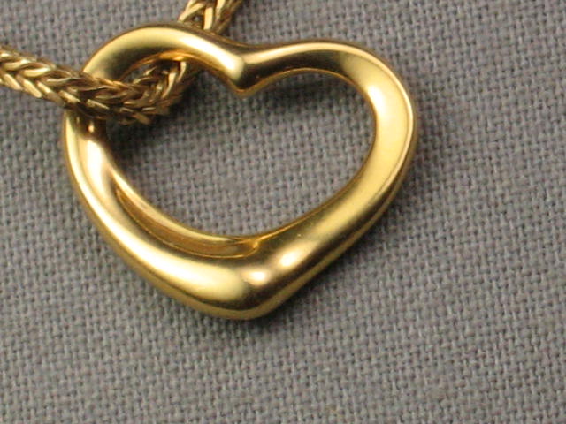 Tiffany & Co Elsa Peretti Gold Open Heart Pendant +14Kt 1