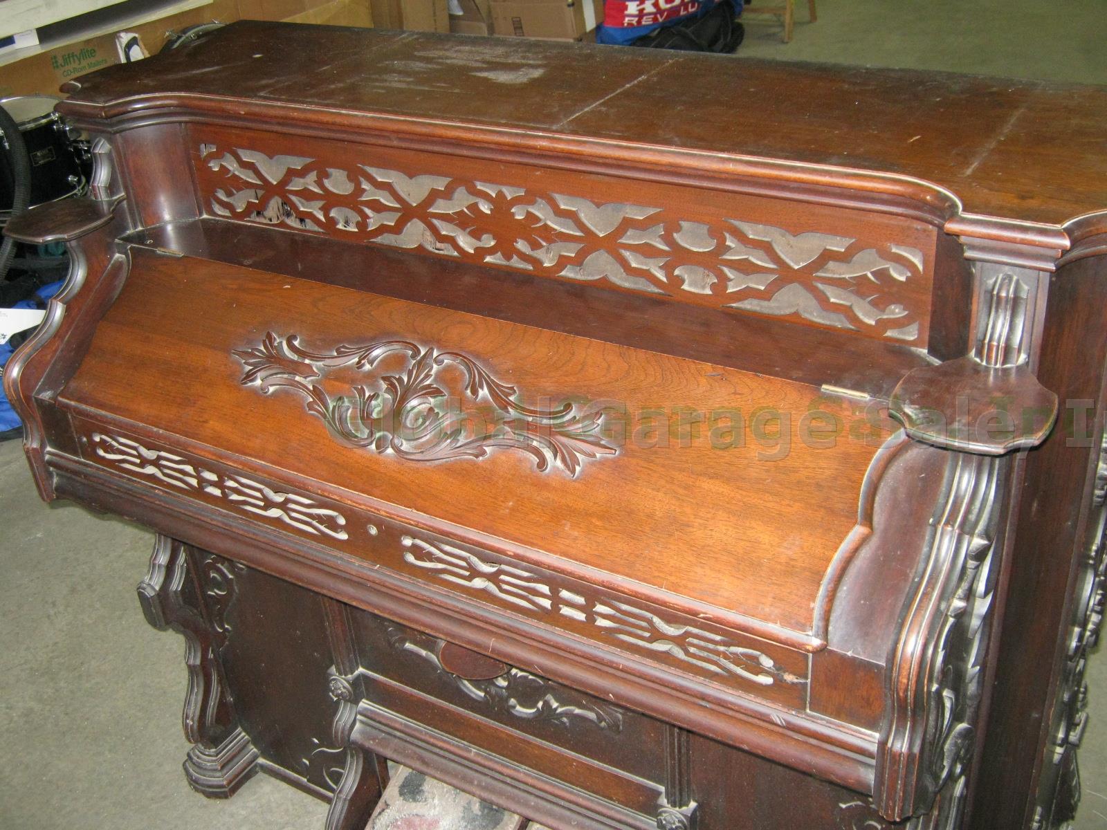 Vtg Antique Mason Hamlin Resonant Case Reed Cabinet Pump Organ 302 #91489 1870 4