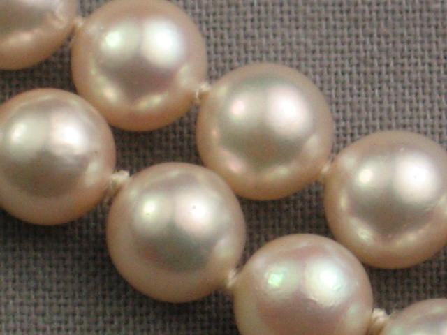 Vintage Antique Pearl Necklace Earring Set 14K 18K Gold 4