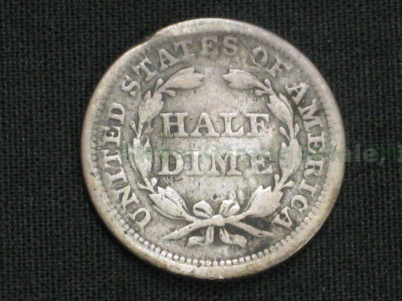 1829 United States Silver Capped Bust Half Dime + 1853 1857 Seated Liberty Coins 4