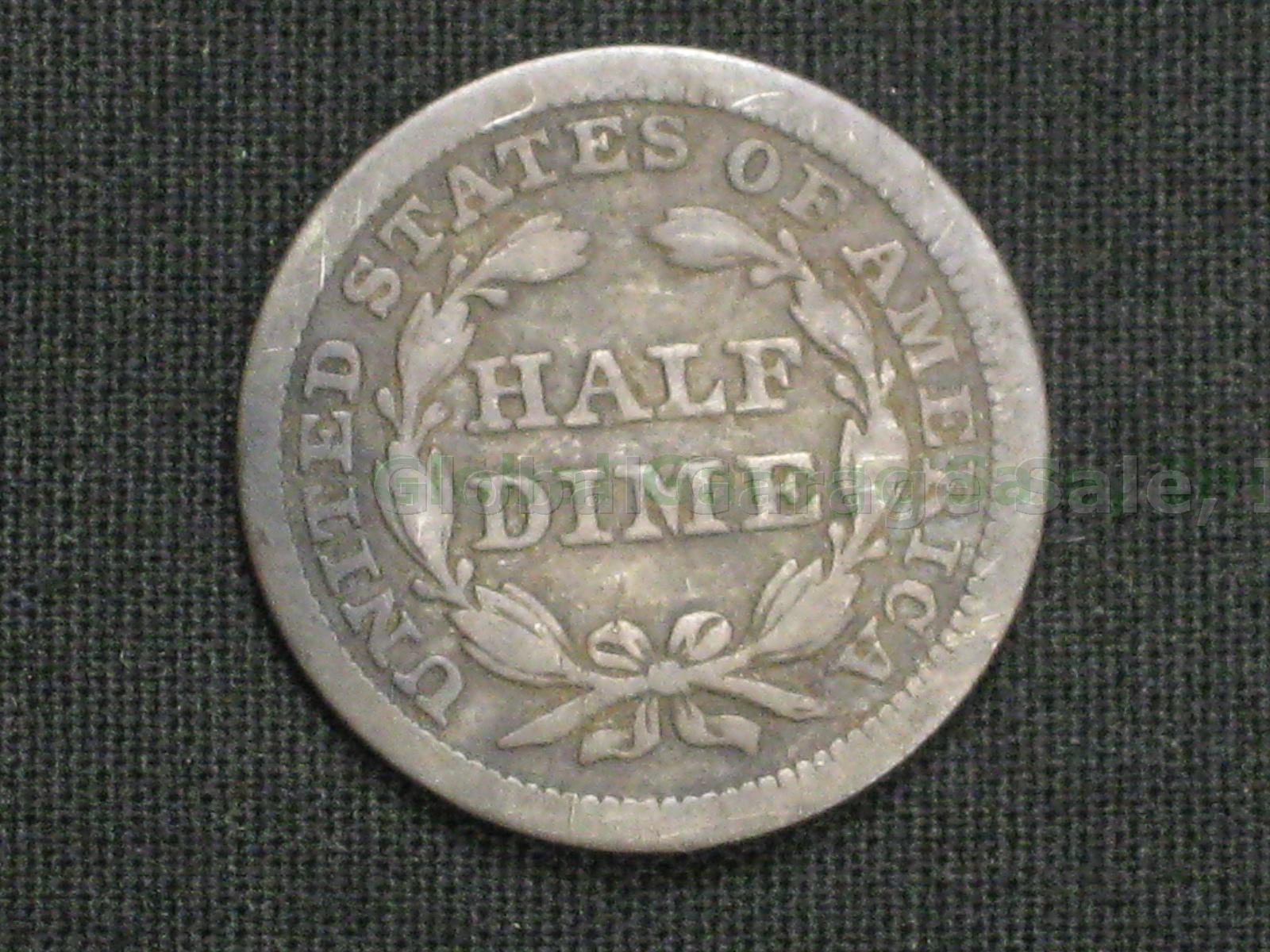 1829 United States Silver Capped Bust Half Dime + 1853 1857 Seated Liberty Coins 6