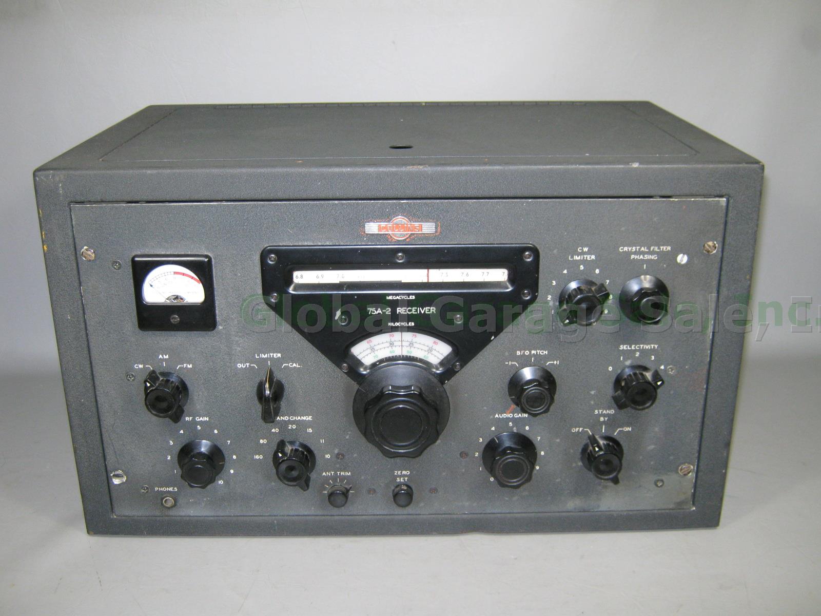 Vtg Collins 75A-2 Ham Amateur Radio Receiver For Parts Or Restoration NO RESERVE