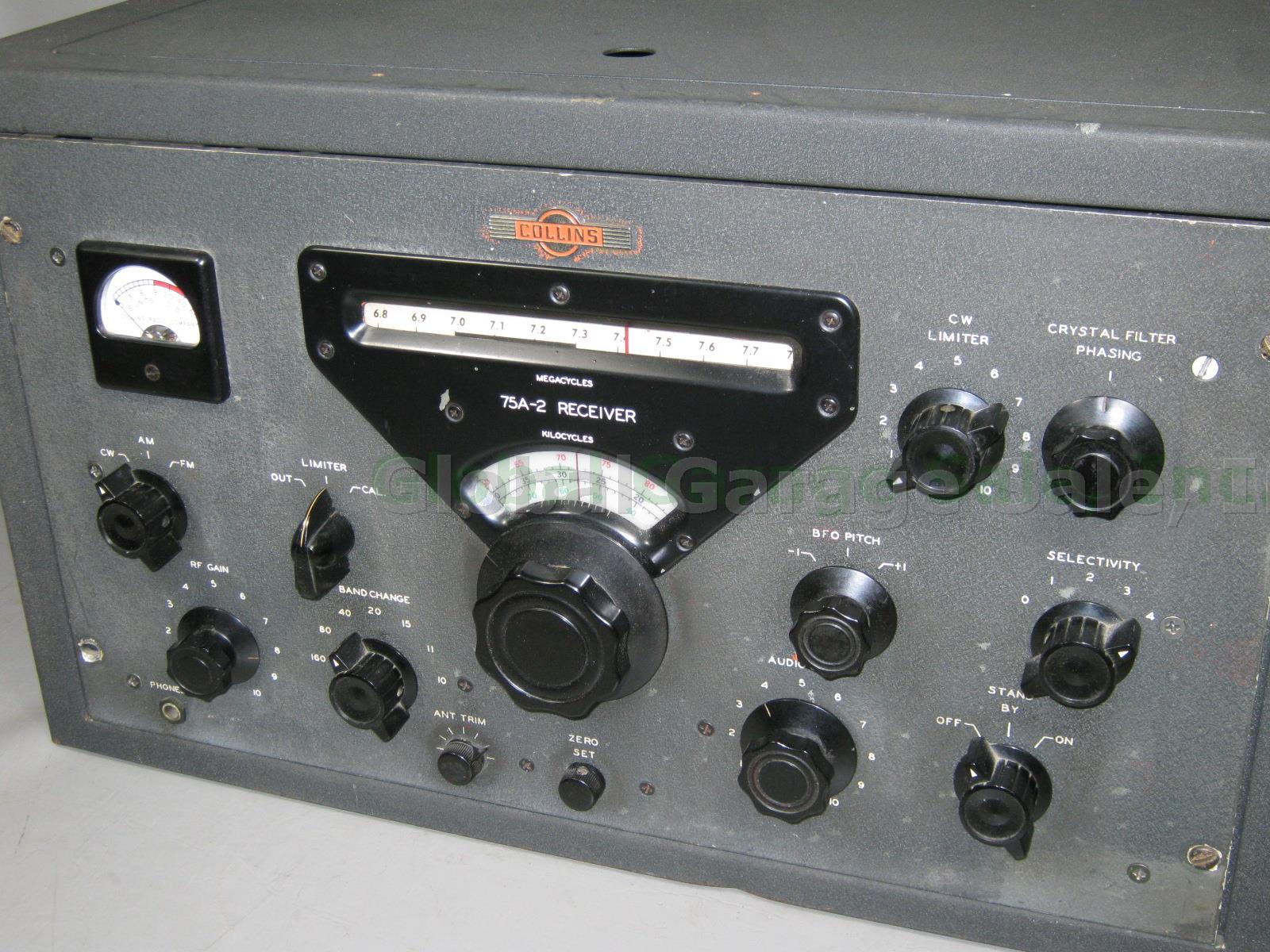 Vtg Collins 75A-2 Ham Amateur Radio Receiver For Parts Or Restoration NO RESERVE 1