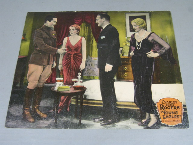3 Vtg 1930 Young Eagles Charles Buddy Rogers Paramount Lobby Cards Lot 14" x 17" 1
