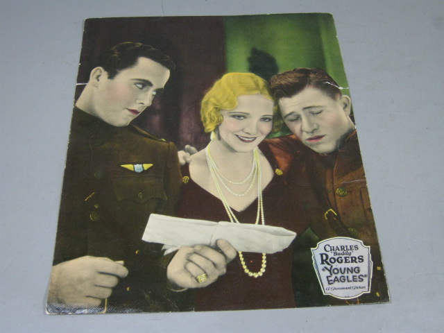3 Vtg 1930 Young Eagles Charles Buddy Rogers Paramount Lobby Cards Lot 14" x 17" 2