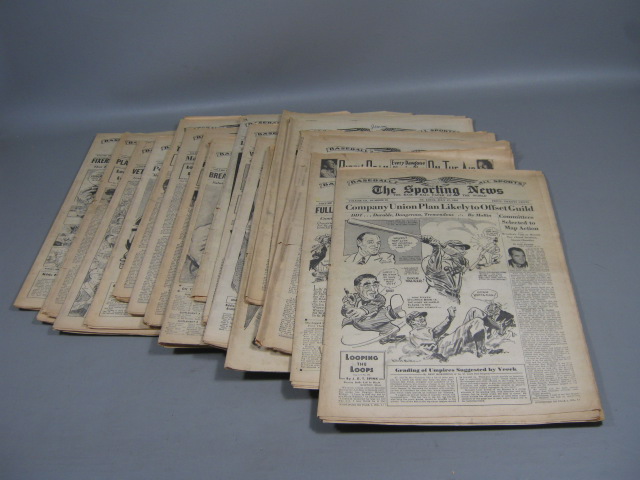 19 Vtg The Sporting News 1946 Ted Williams Stan Musial Babe Ruth Jackie Robinson