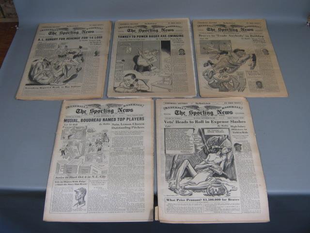 41 Vtg The Sporting News 1948 Baseball Lot Red Sox Stan Musial Satchel Paige NR! 8