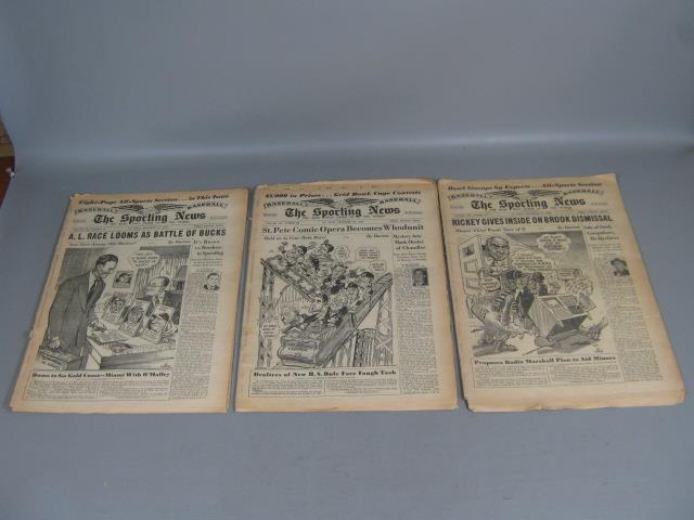 51 Vtg The Sporting News Lot 1950 Baseball Newspaper NY Yankees Boston Red Sox + 9