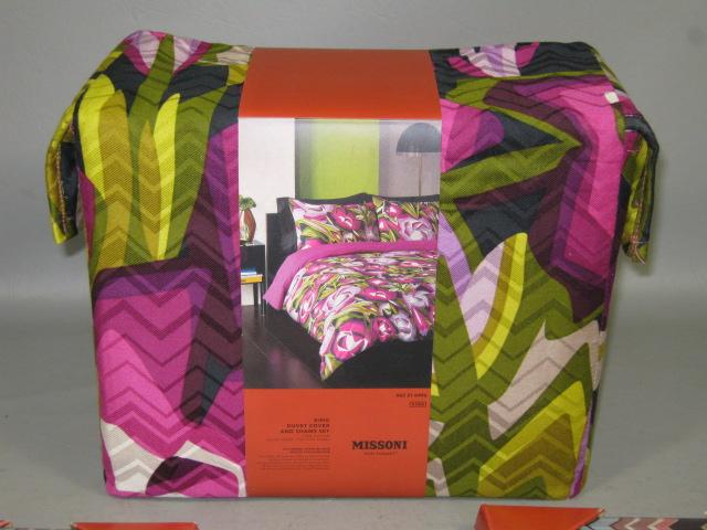 NEW Missoni Passione Purple King Duvet Cover Set w/Shams + Picture Frames +Scarf 1