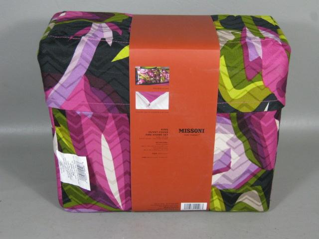 NEW Missoni Passione Purple King Duvet Cover Set w/Shams + Picture Frames +Scarf 2
