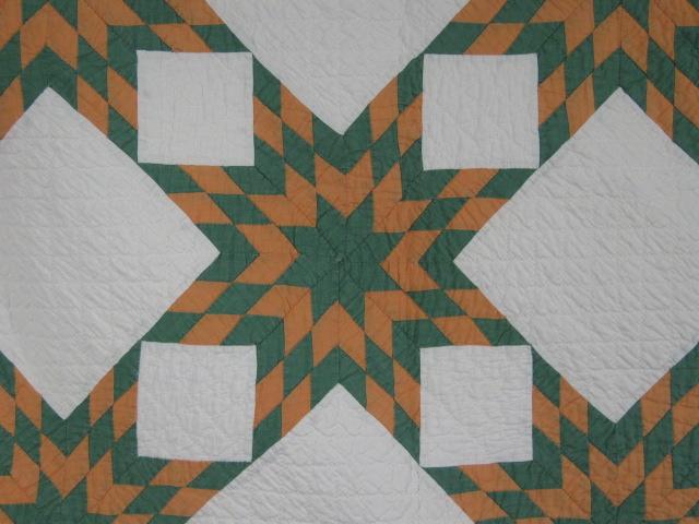 Antique Circa 1920 Hand Stitched Quilt Eight Point Touching Stars 74"X92" Twin 3