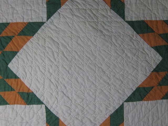 Antique Circa 1920 Hand Stitched Quilt Eight Point Touching Stars 74"X92" Twin 5