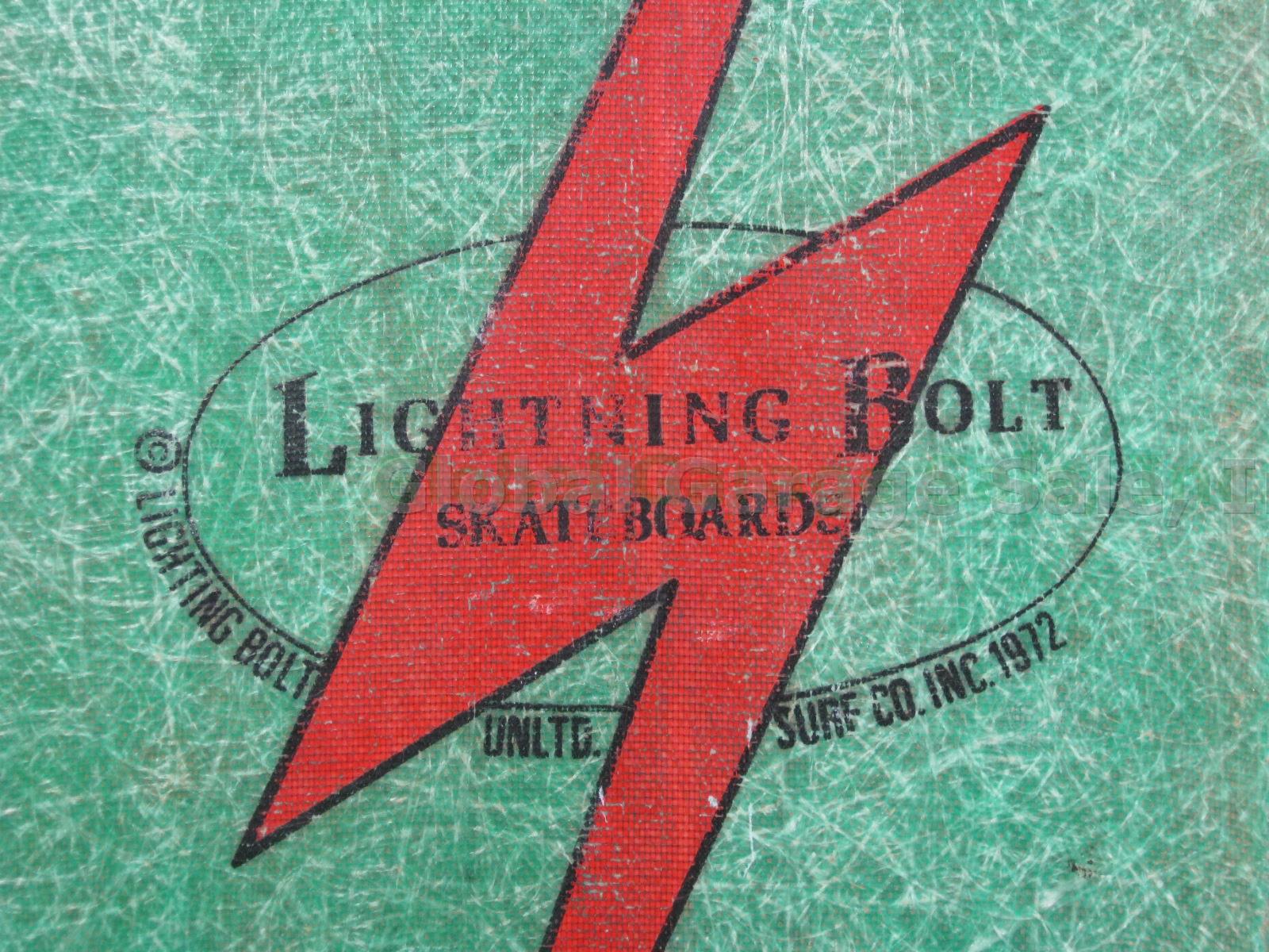 70s Lightning Bolt Unlimited Surf Fiberglass Skateboard Stocker Slick Sure Grip 1