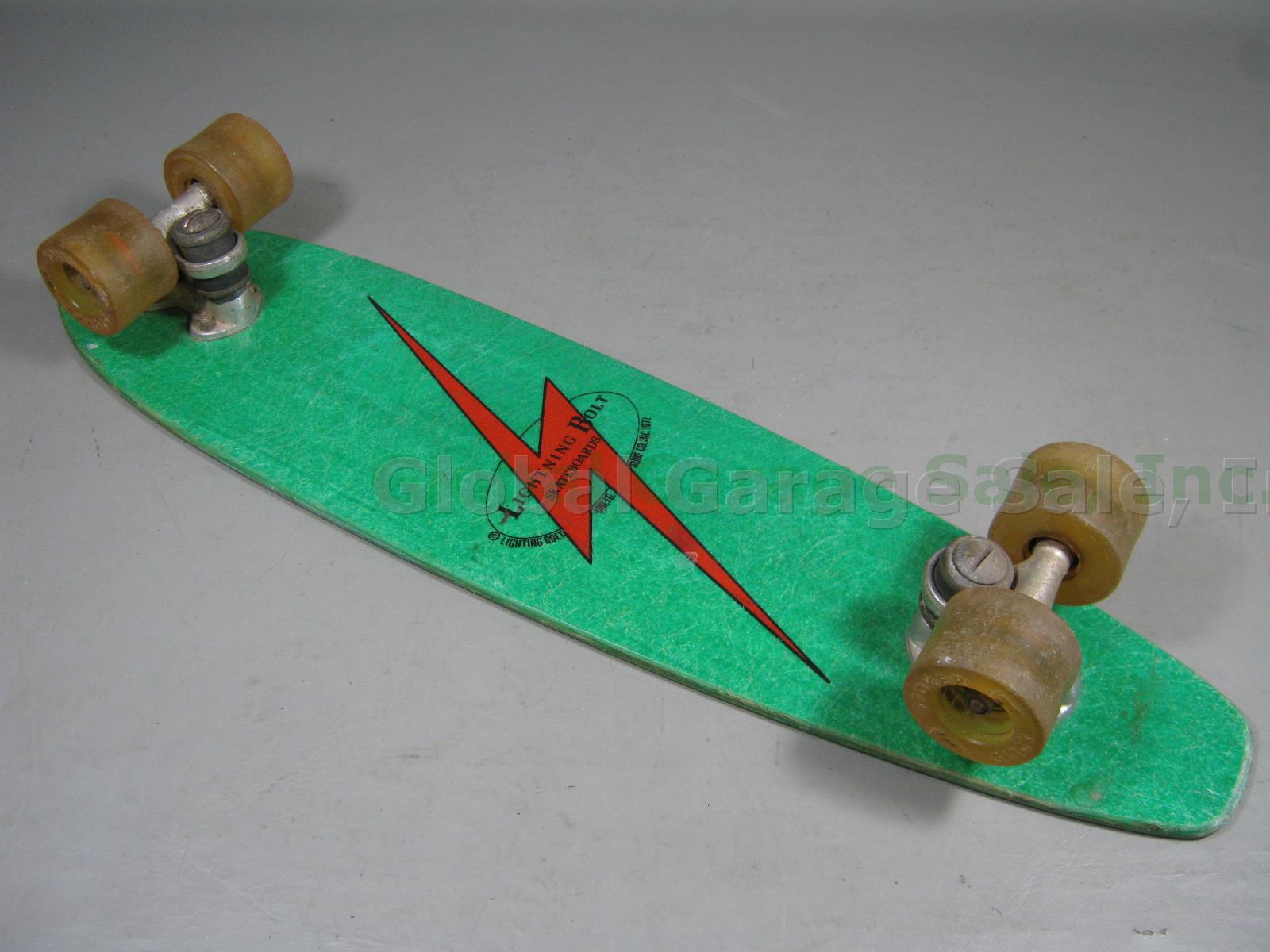 70s Lightning Bolt Unlimited Surf Fiberglass Skateboard Stocker Slick Sure Grip 4