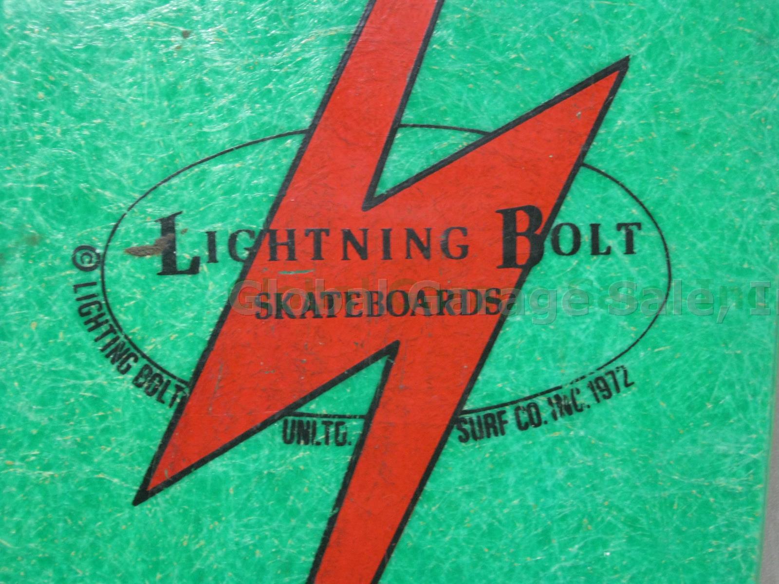 70s Lightning Bolt Unlimited Surf Fiberglass Skateboard Stocker Slick Sure Grip 5