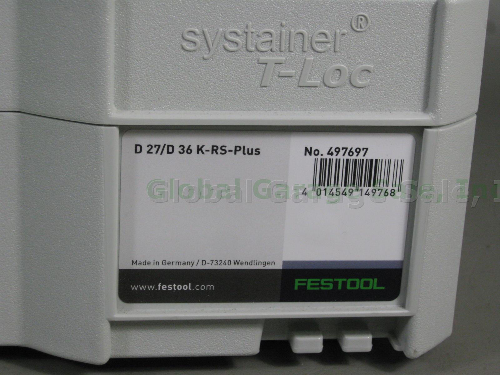 NEW Festool D 27/D 36 K-RS-Plus Compact Cleaning Set 497697 T-Loc Sustainer Case 5