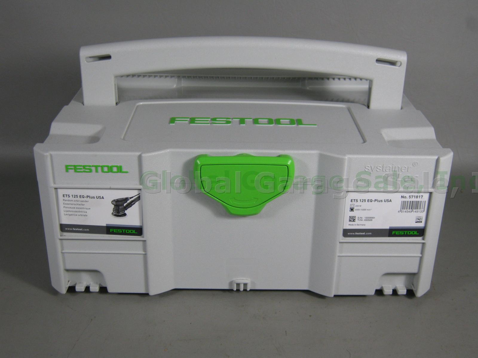 NEW! Festool ETS 125 EQ-Plus USA Random Orbit Sander w/ T-Loc Sustainer Case 5