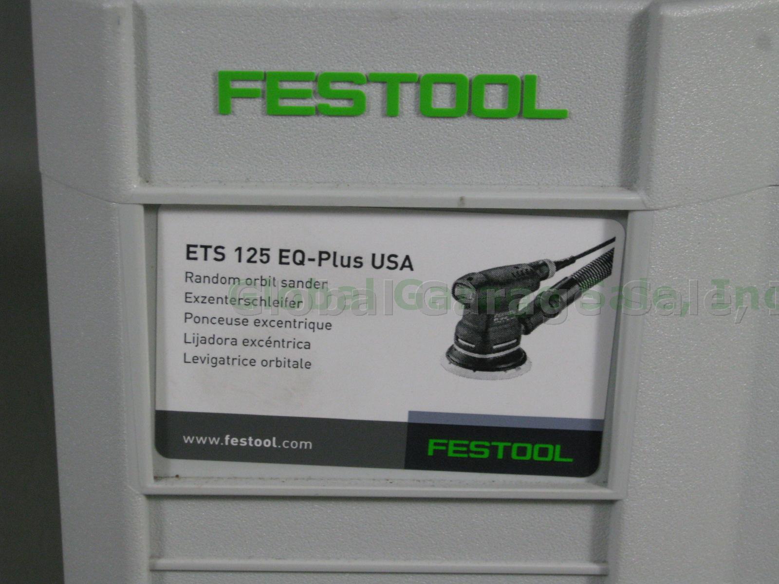 NEW! Festool ETS 125 EQ-Plus USA Random Orbit Sander w/ T-Loc Sustainer Case 6