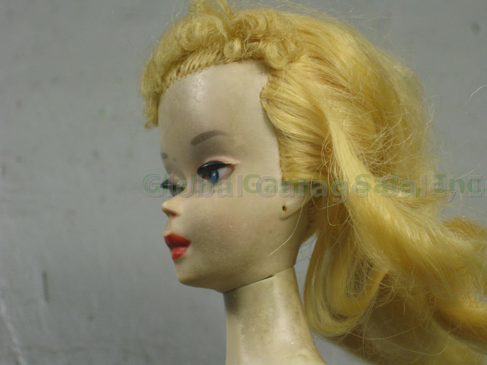 Vtg 1960 Ponytail Barbie #3 Blonde Hair Brown Eyeliner Straight Leg Japan 850 NR 4