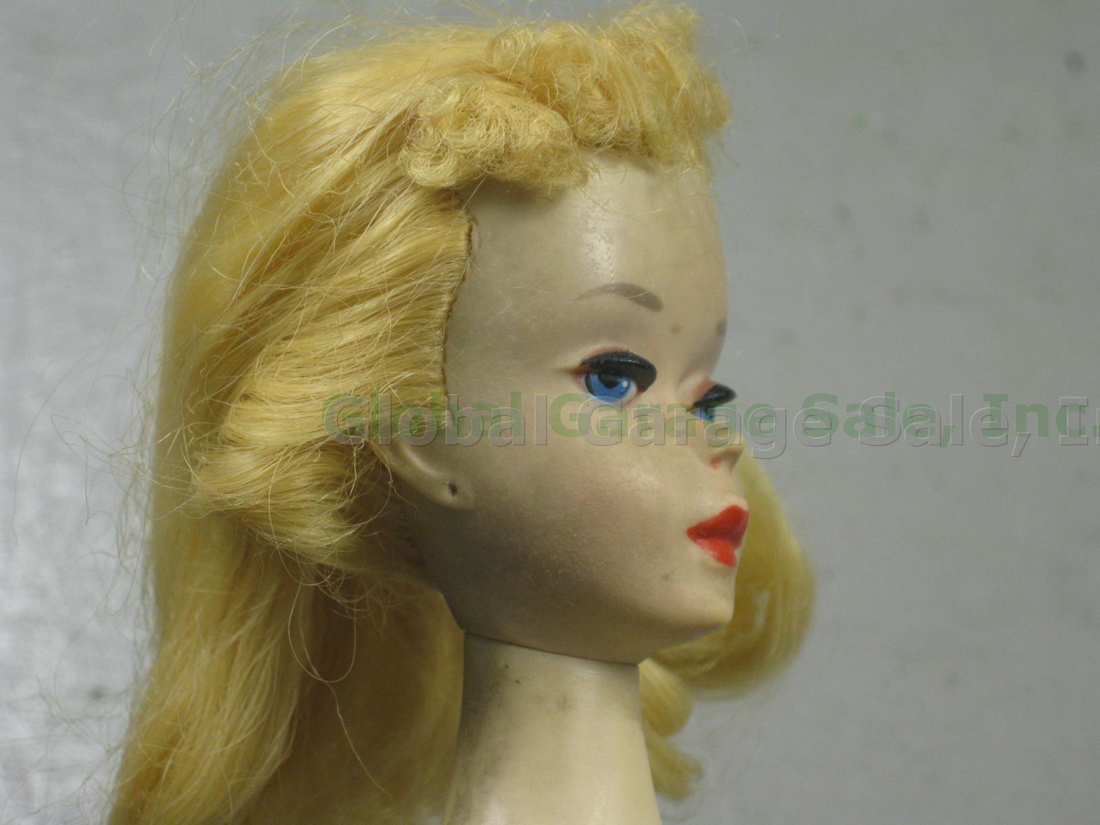 Vtg 1960 Ponytail Barbie #3 Blonde Hair Brown Eyeliner Straight Leg Japan 850 NR 5