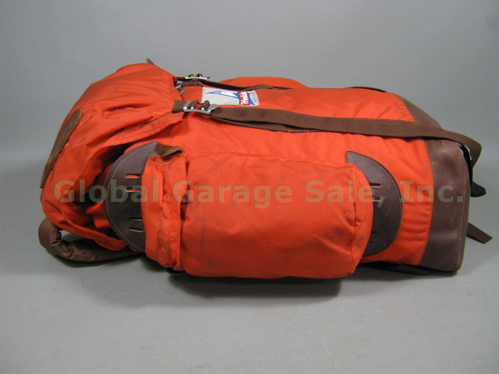 Rare Vtg Holubar Leather & Nylon Orange Internal Frame Backpack USA No Reserve! 3