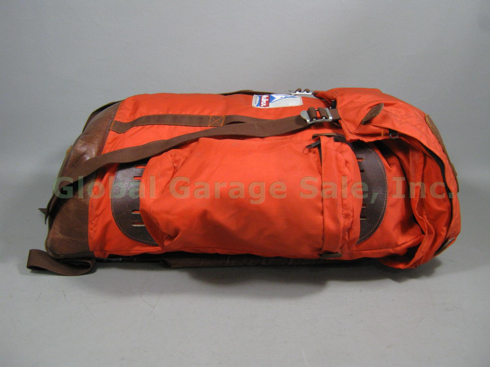 Rare Vtg Holubar Leather & Nylon Orange Internal Frame Backpack USA No Reserve! 4